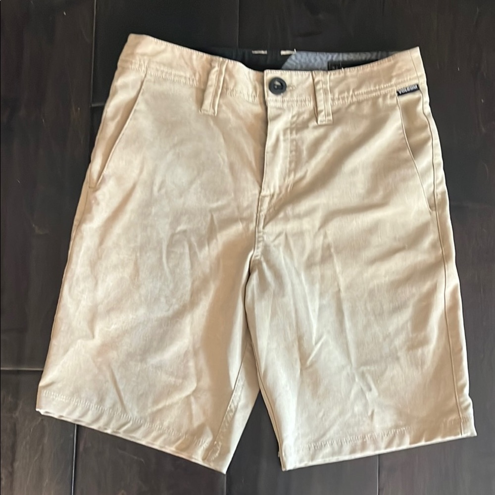 VOLCOM Boys hybrid  Tan Shorts size 26 waist